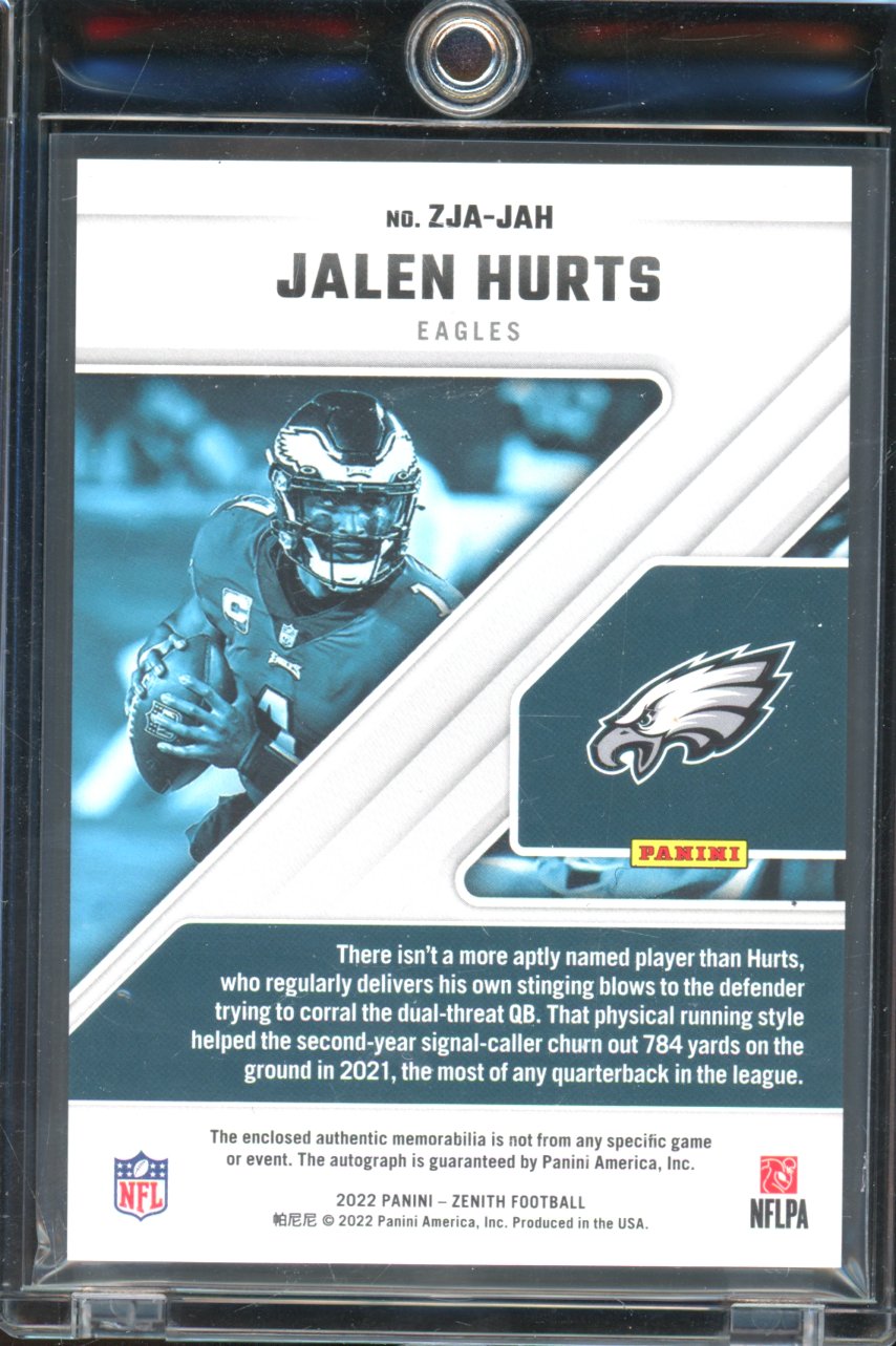 2022 Zenith Jalen Hurts Patch Auto /50
