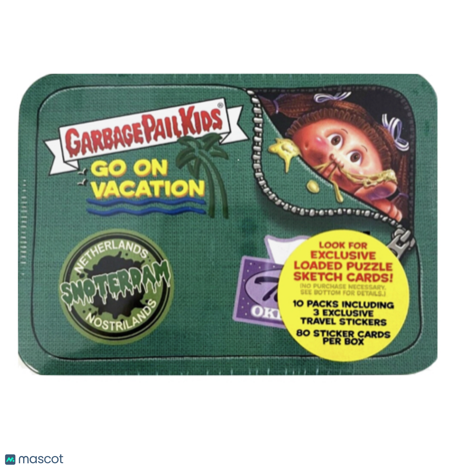 2021 GARBAGE PAIL KIDS GO ON VACATION GREEN TIN