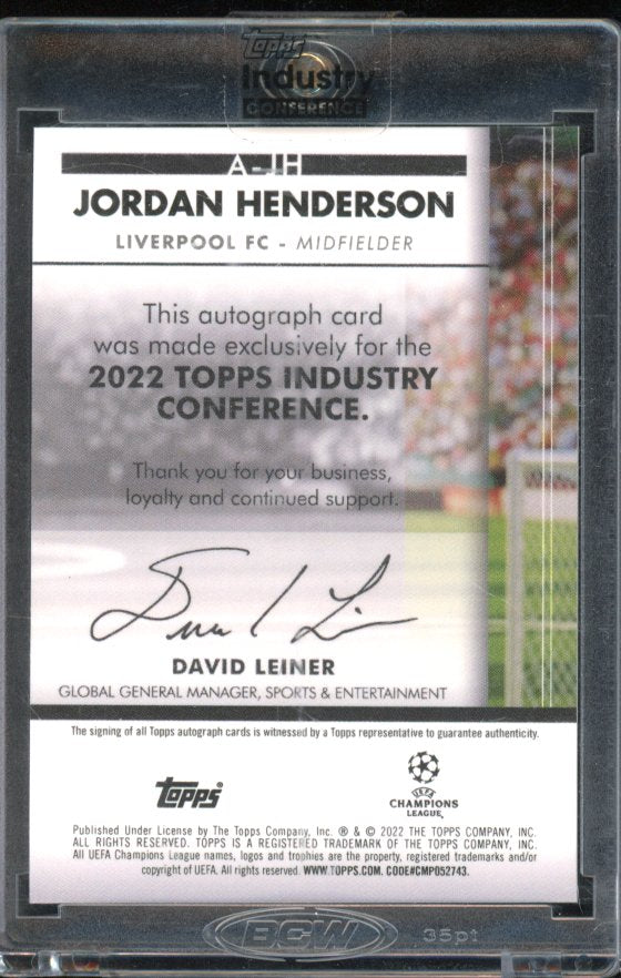 2022 Topps Industry Confrence Jordan Henderson Auto /10