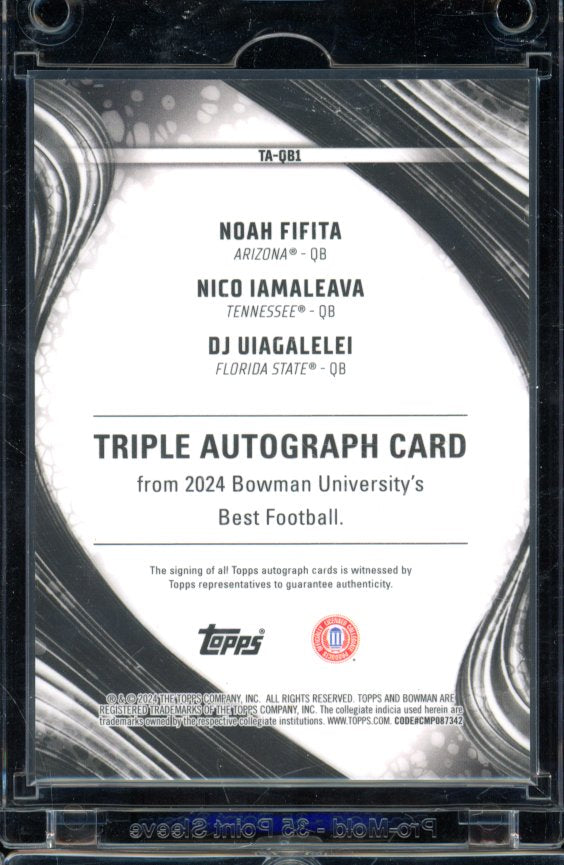 2024 Bowman U Best Noah Fifita Nico Iamaleava Dj Uiagalelei Triple Auto red /10