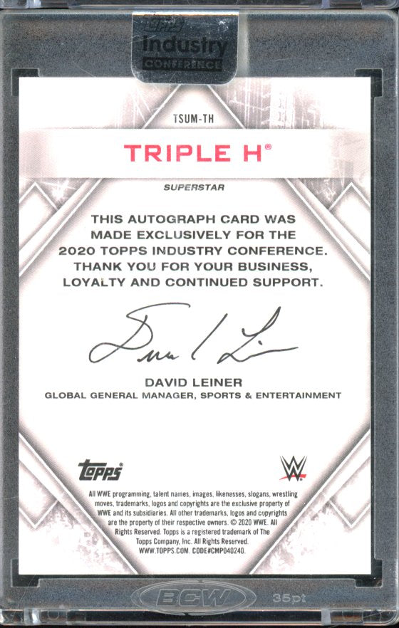 2020 Topps Industry Conference Triple H Auto 1/1