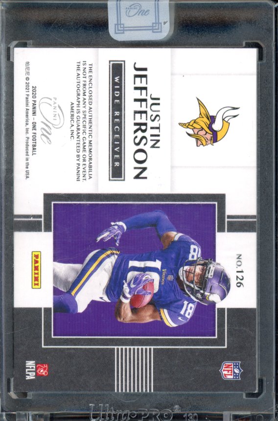 2020 Panini One Justin Jefferson Rookie Patch Auto /75
