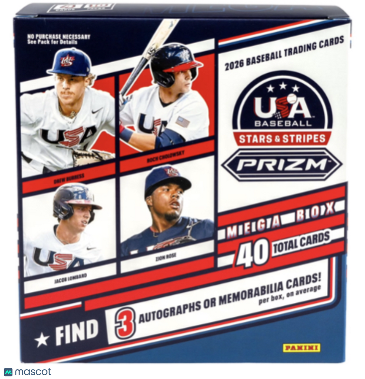 2026 Panini USA Stars and Stripes Prizm Baseball Mega Box