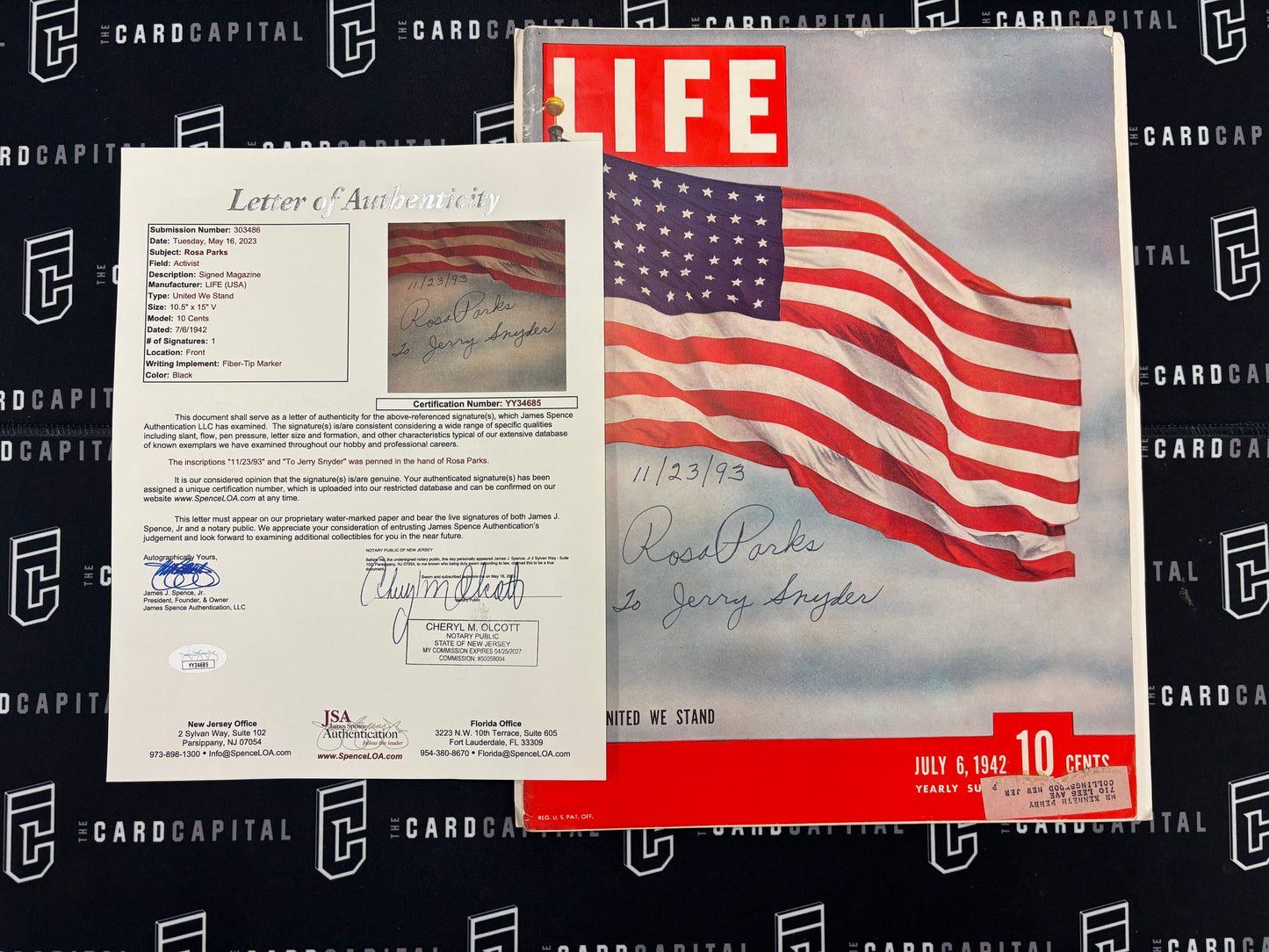 Rosa Parks SIgned Life Magazine United We Stand Dated "11/23/93" JSA Full Letter