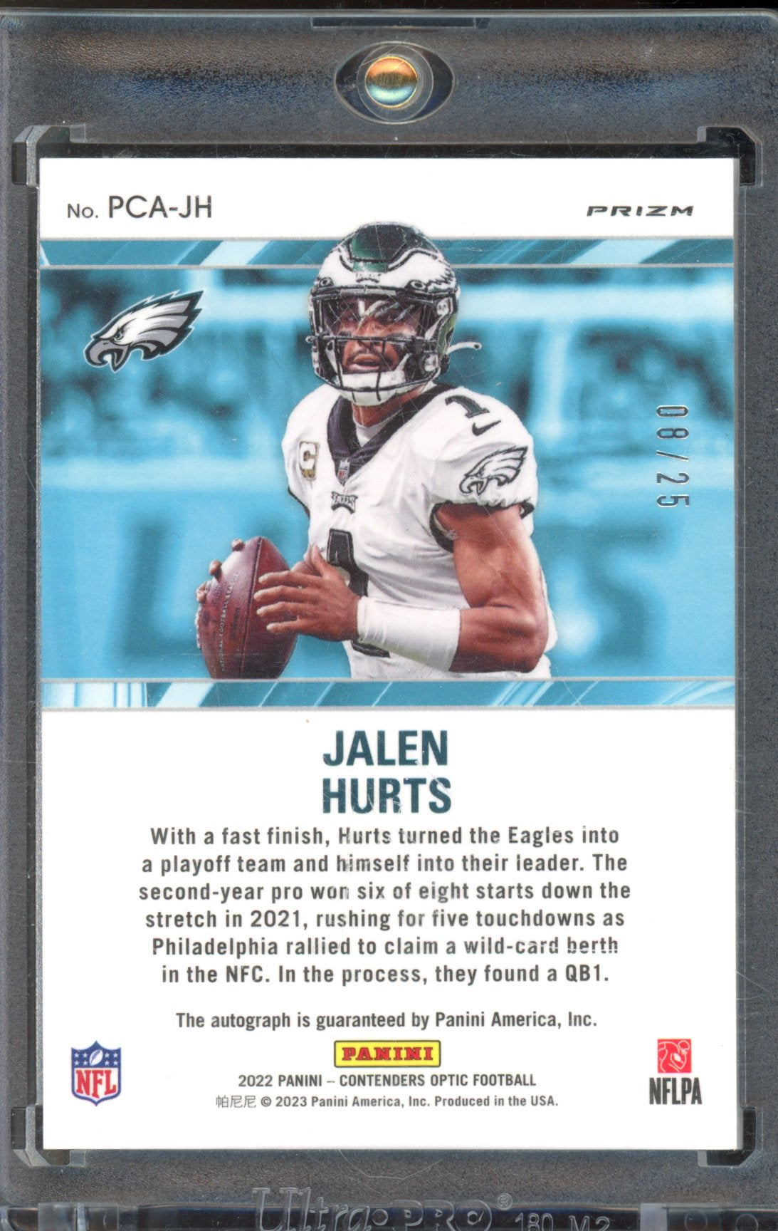 2022 Contenders Optic Jalen Hurts Perennial Contenders Auto Orange 08/25