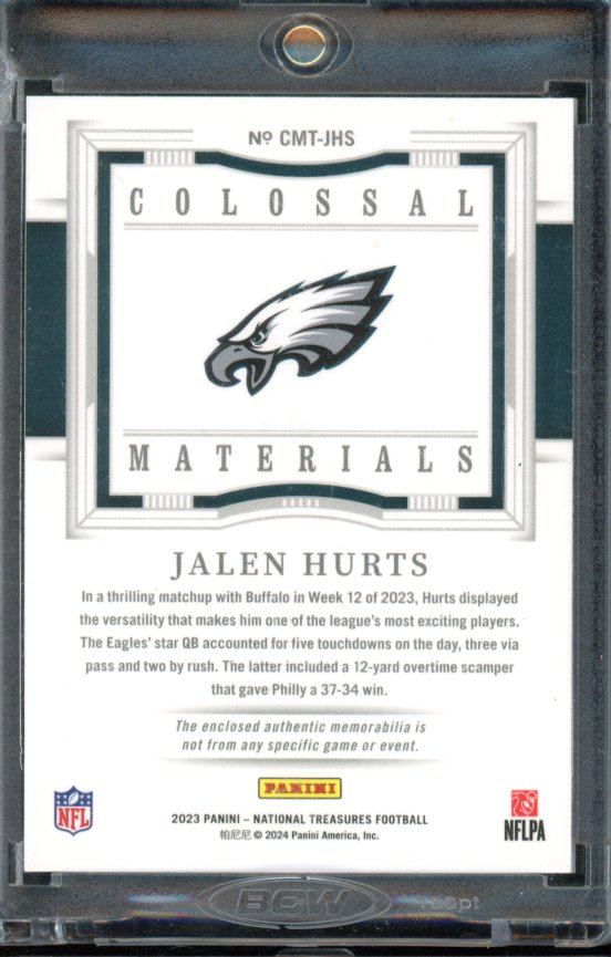 2023 National Treasures Jalen Hurts Colossal Patch /25