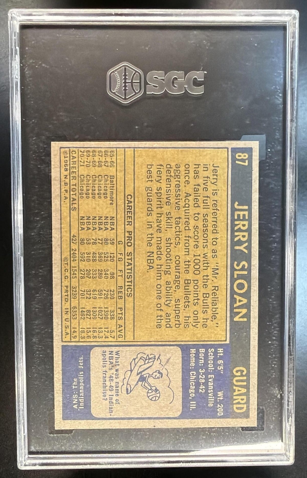 1971-72 Topps Jerry Sloan #87 SGC 7