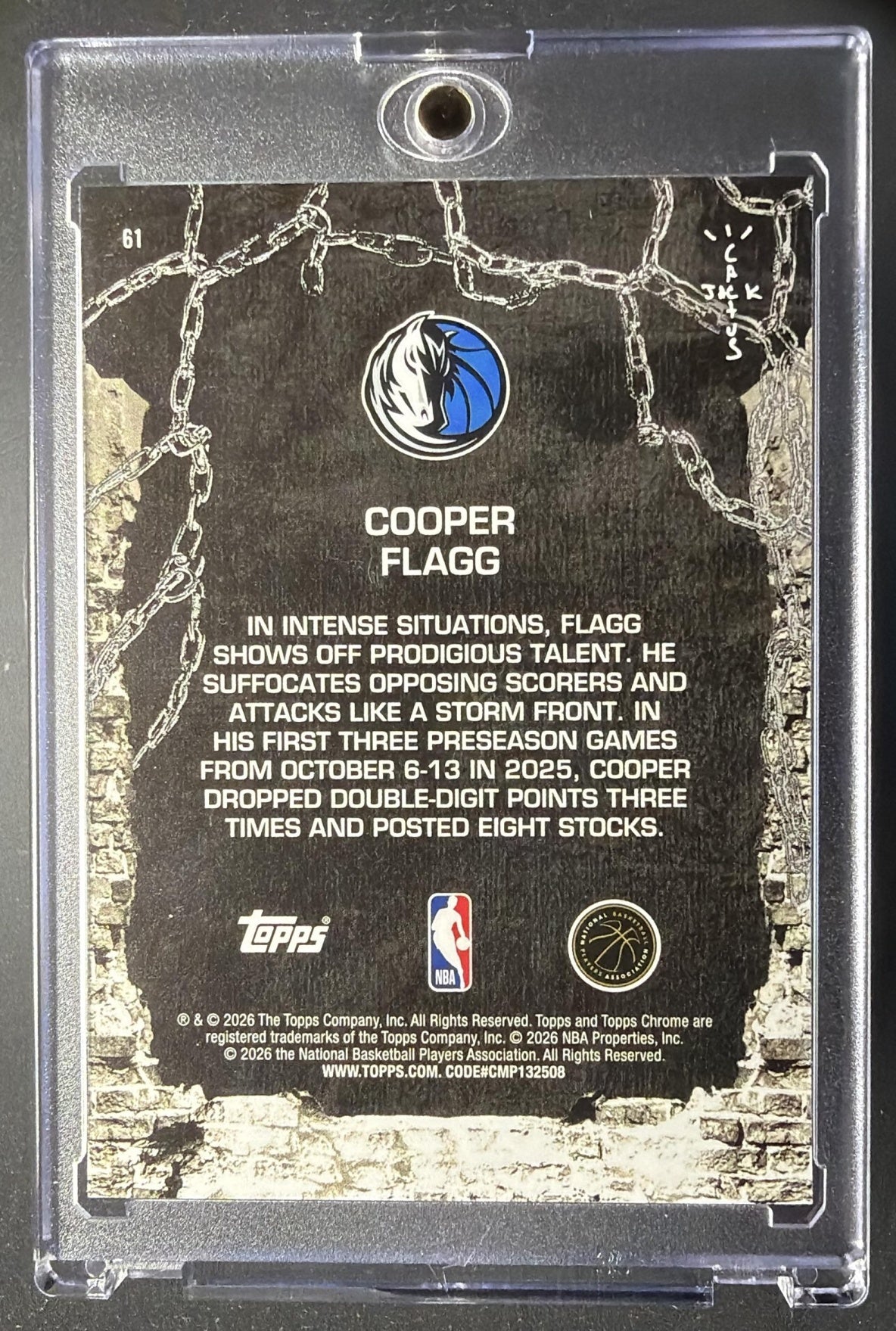 2025-26 Topps Chrome x Cactus Jack Cooper Flagg #61 Refractor RC /299