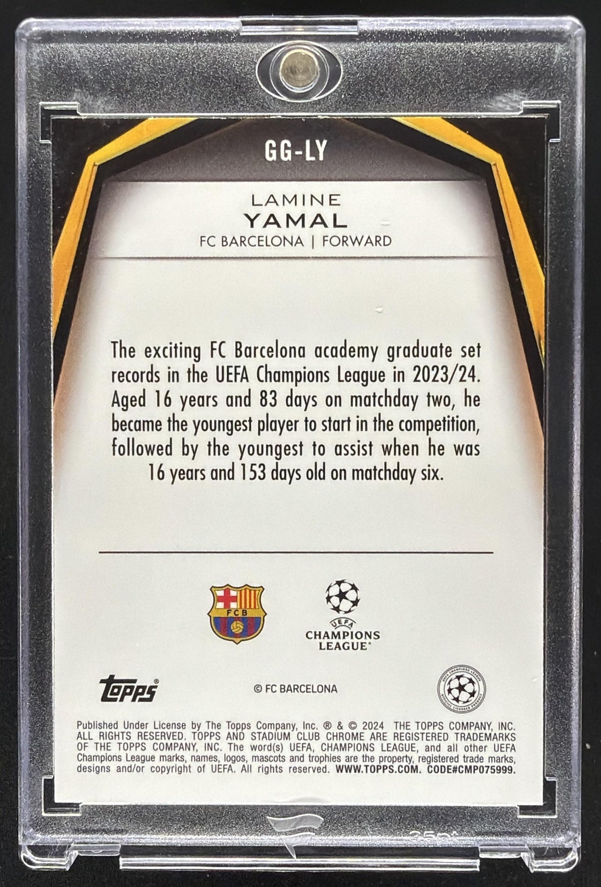2023-24 Topps Stadium Club Chrome UEFA Lamine Yamal #GG-LY Glimpses of Gold