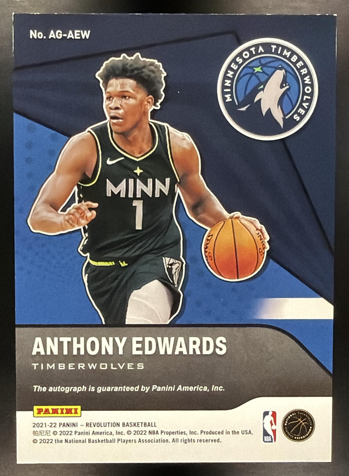 2021-22 Panini Revolution Anthony Edwards #AG-AEW Auto