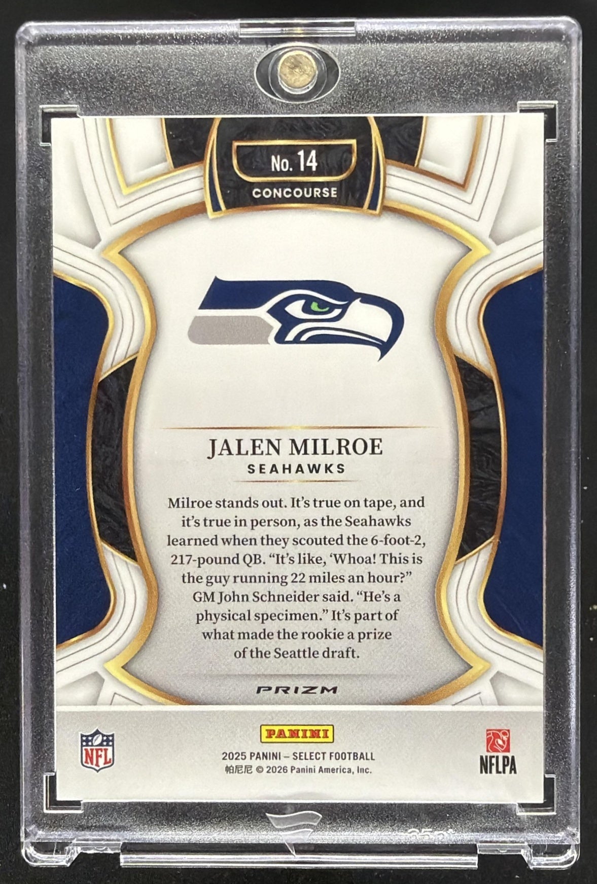 2025 Panini Select Jalen Milroe #504 Zebra Rookie