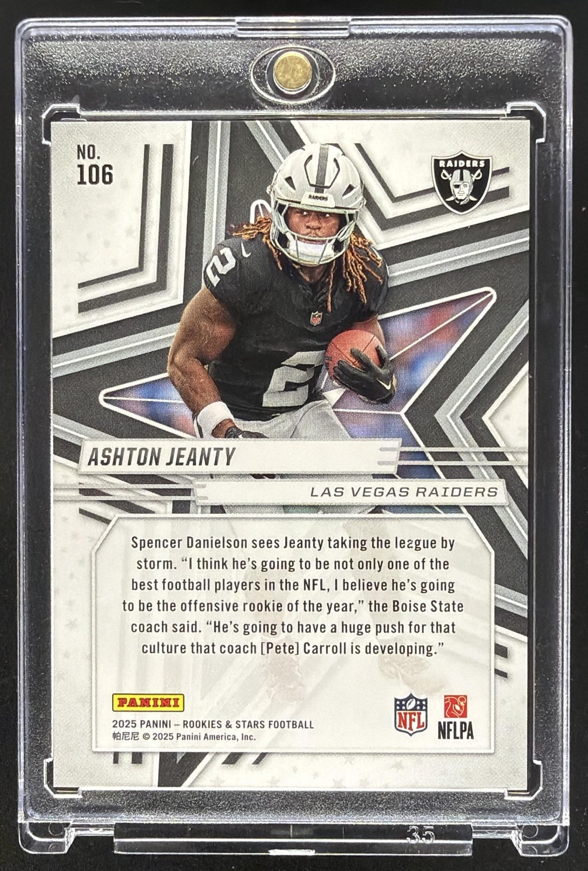 2025 Panini Rookies & Stars Ashton Jeanty #106 RC Auto