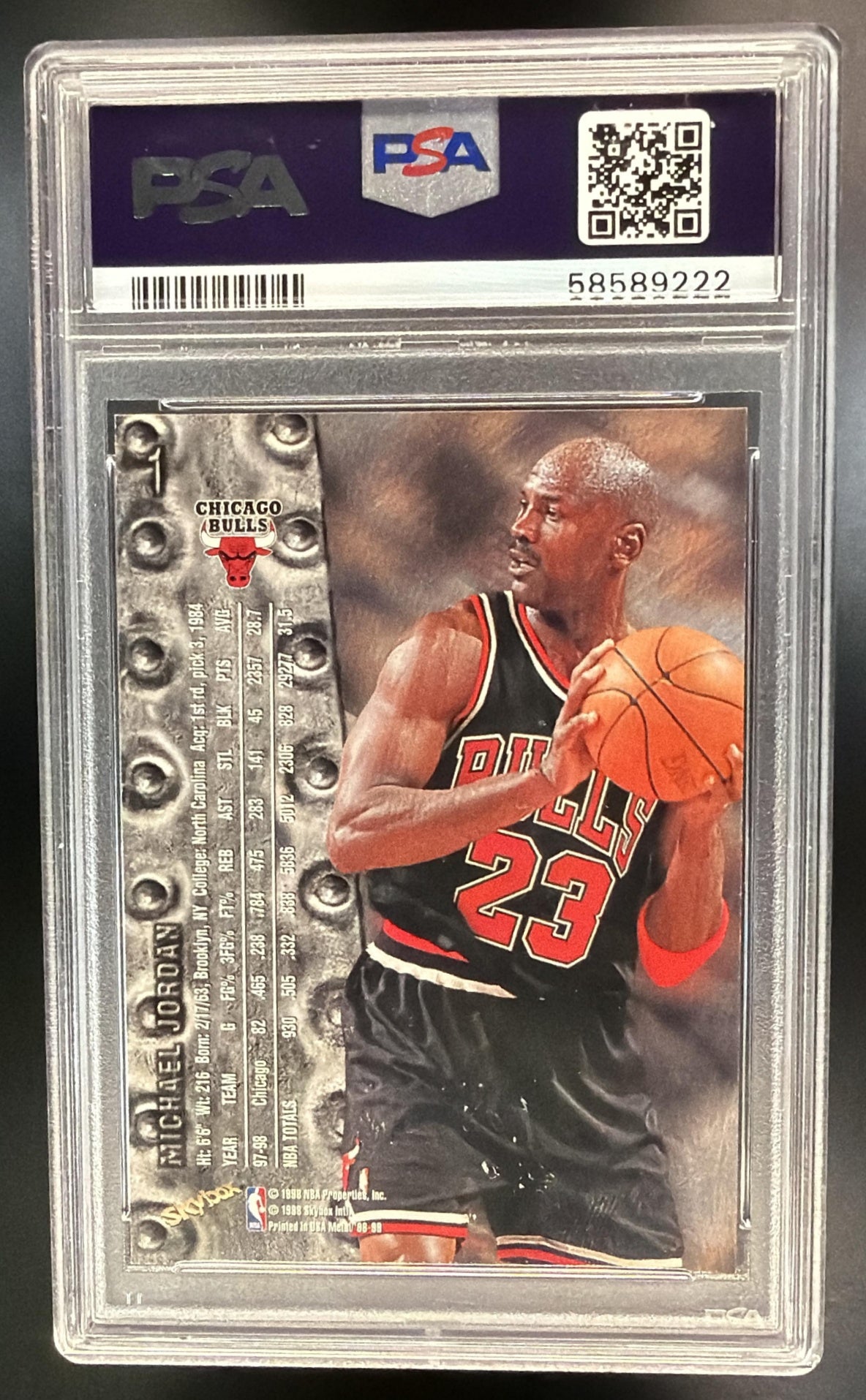 1998-99 Skybox Metal Universe Michael Jordan #1 PSA 7