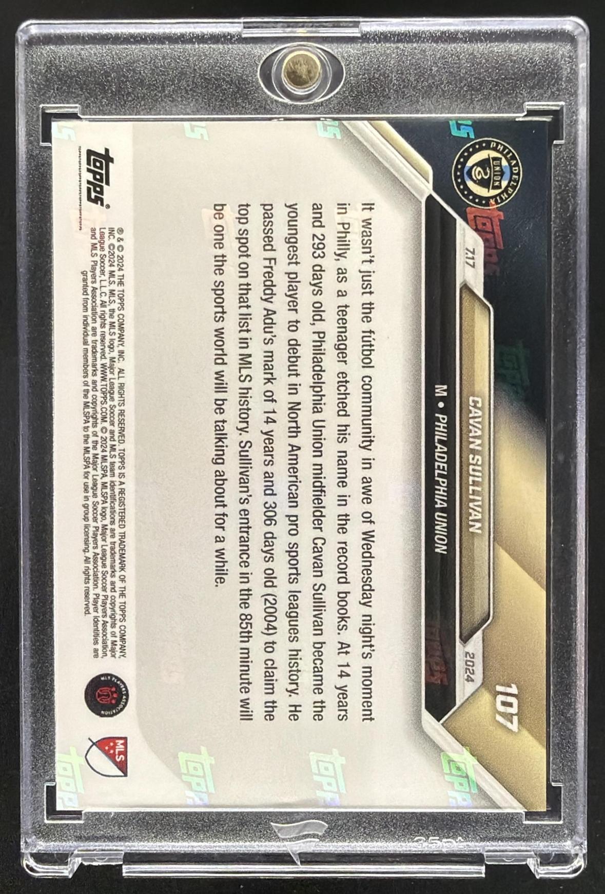 2024 Topps Now MLS Cavan Sullivan Red Rookie /10