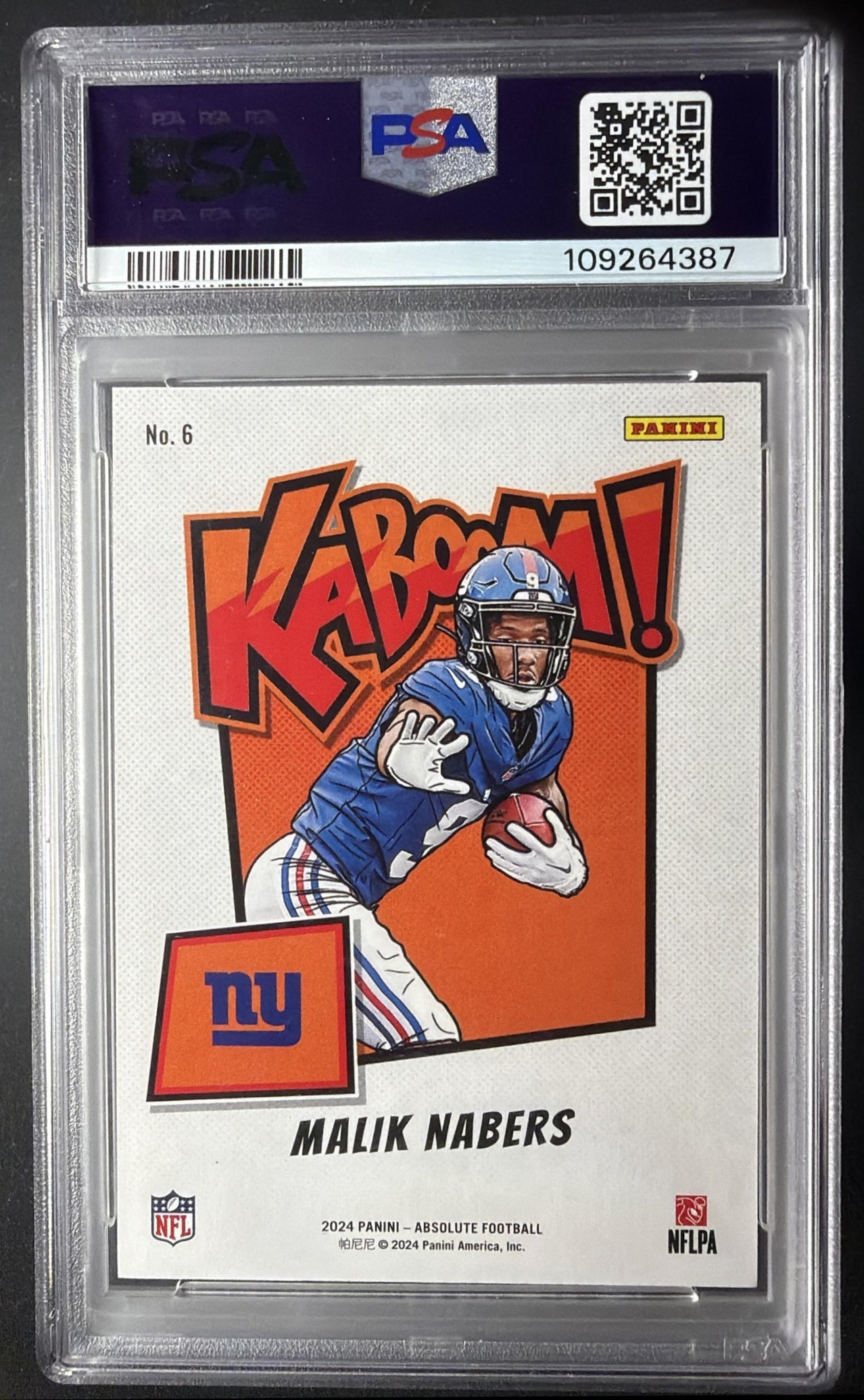 2024 Panini Absolute Malik Nabers #6 Kaboom Horizontal RC SSP PSA 10