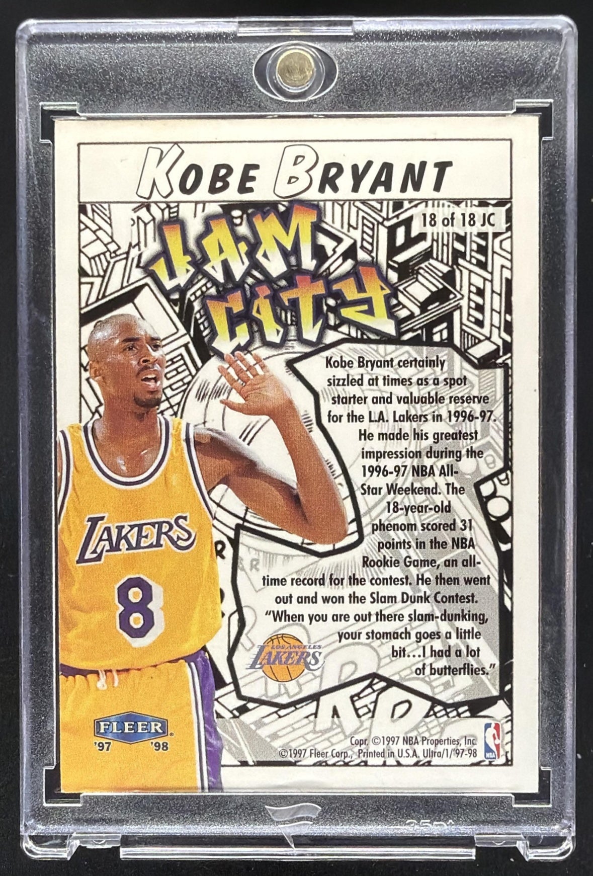 1997-98 Fleer Ultra Kobe Bryant #18 JC Jam City