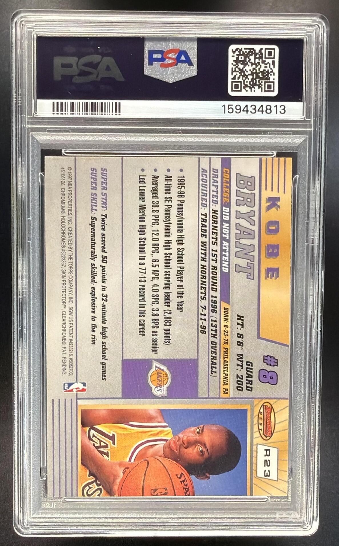 1996-97 Bowman's Best Kobe Bryant #R23 RC PSA 9