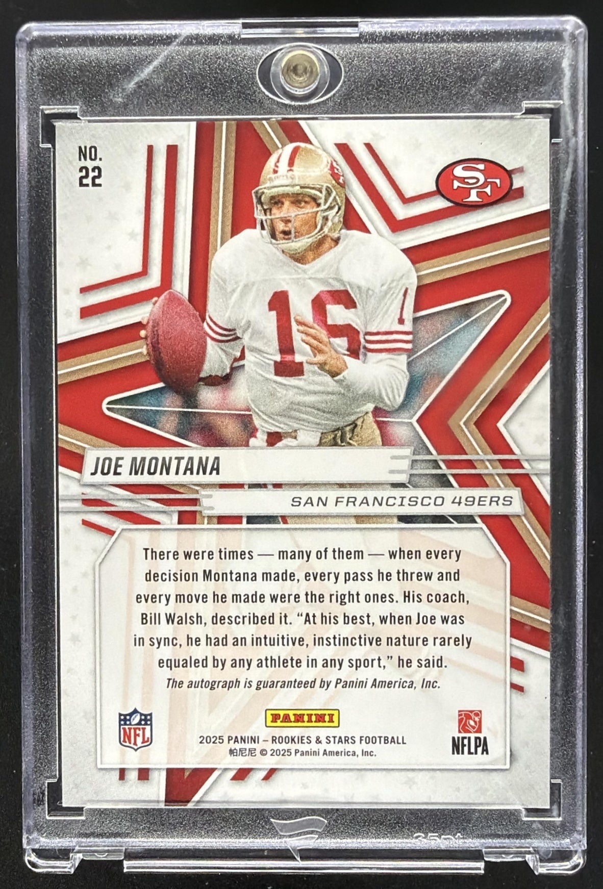 2025 Panini Rookies & Stars Joe Montana #22 Signatures 96/99 Auto