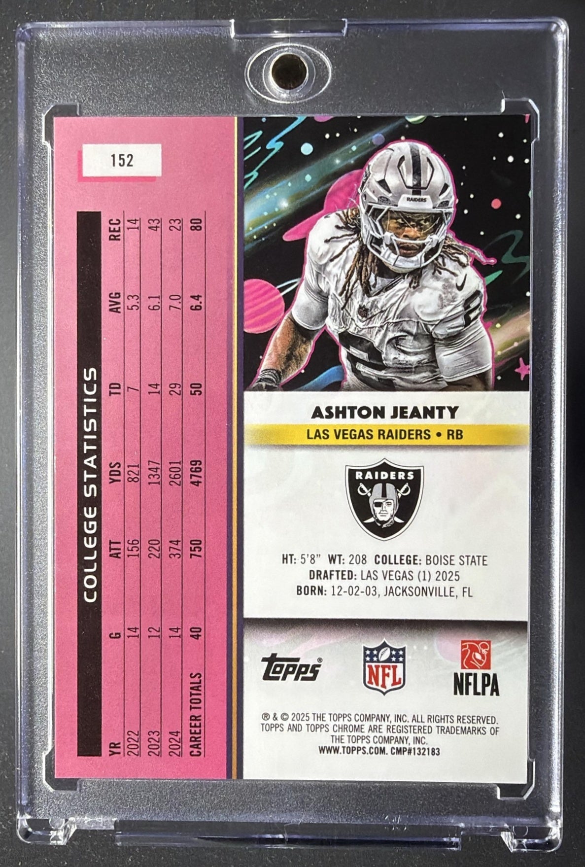2025 Topps Cosmic Chrome Ashton Jeanty #152 Black Eclipse Refractor 9/10 RC