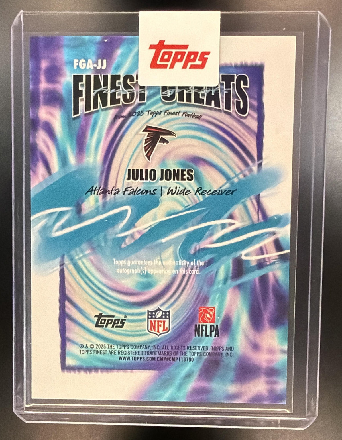2025 Topps Finest Julio Jones #FGA-JJ Greats Auto Black Refractor 1/10