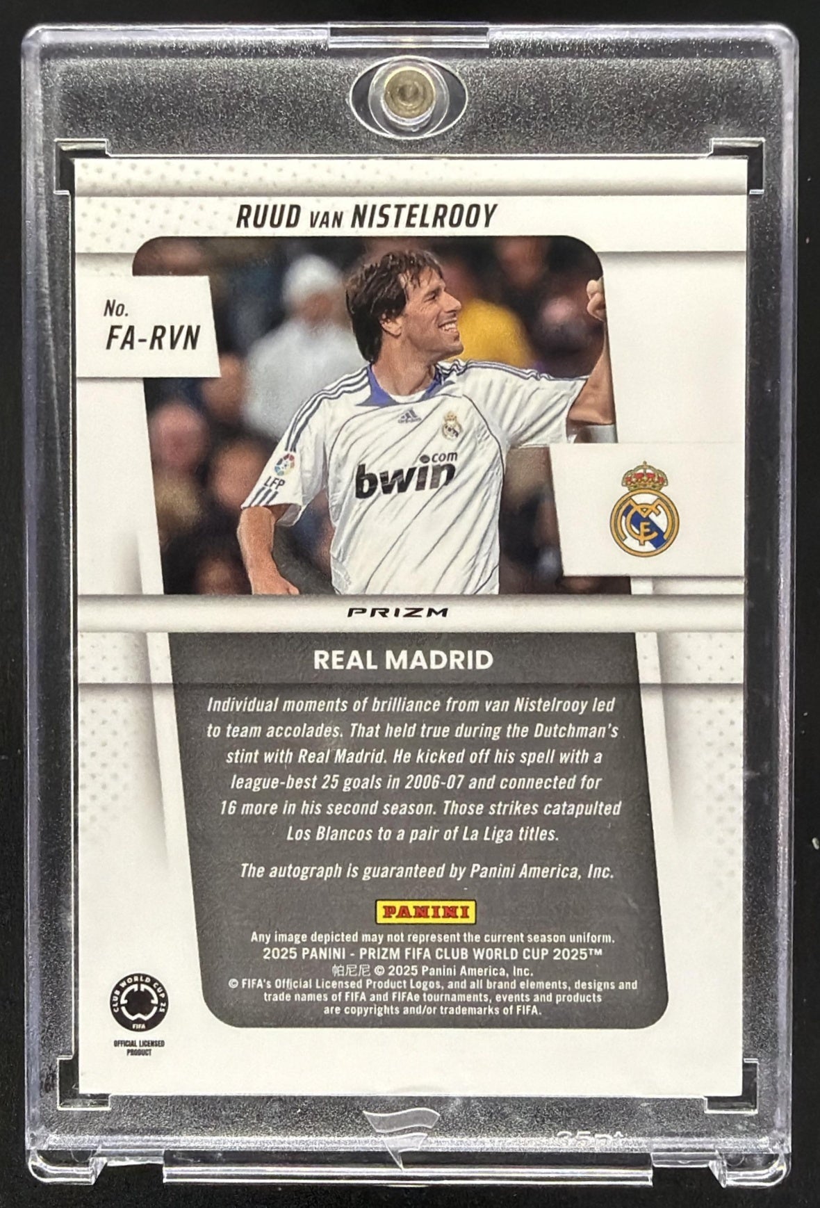 2025 Panini Prizm FIFA Club World Cup Ruud van Nistelrooy #28 Flashback Auto