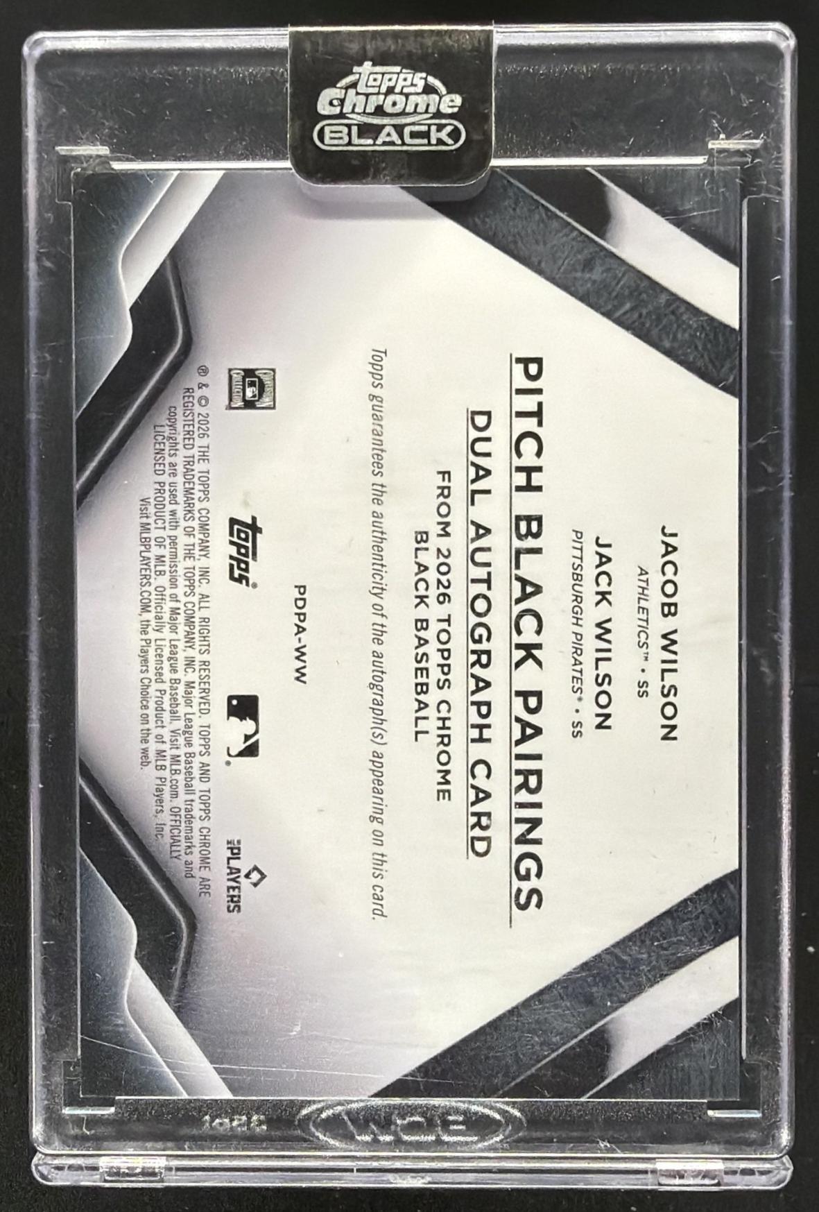 2025 Topps Chrome Black Jacob Wilson Jack Wilson #PDPA-WC Dual Auto /30