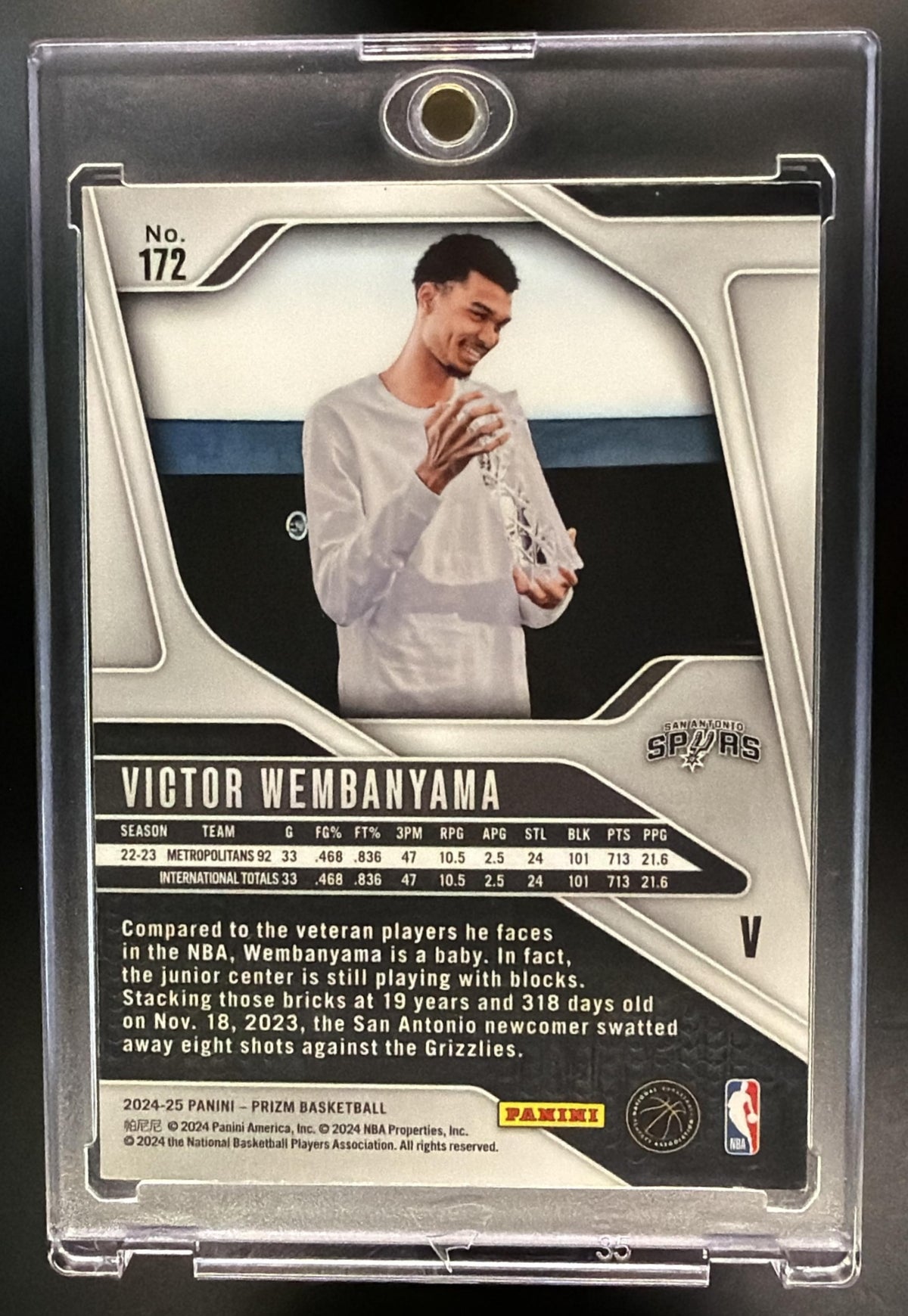 2024-25 Panini Prizm Victor Wembanyama #172 Variations VAR
