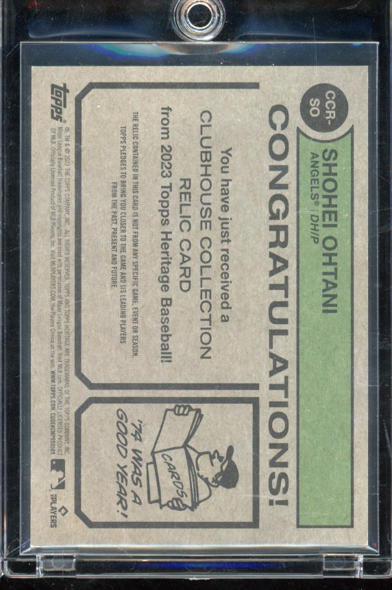 2023 Topps Heritage Shohei Ohtani Game Used Patch