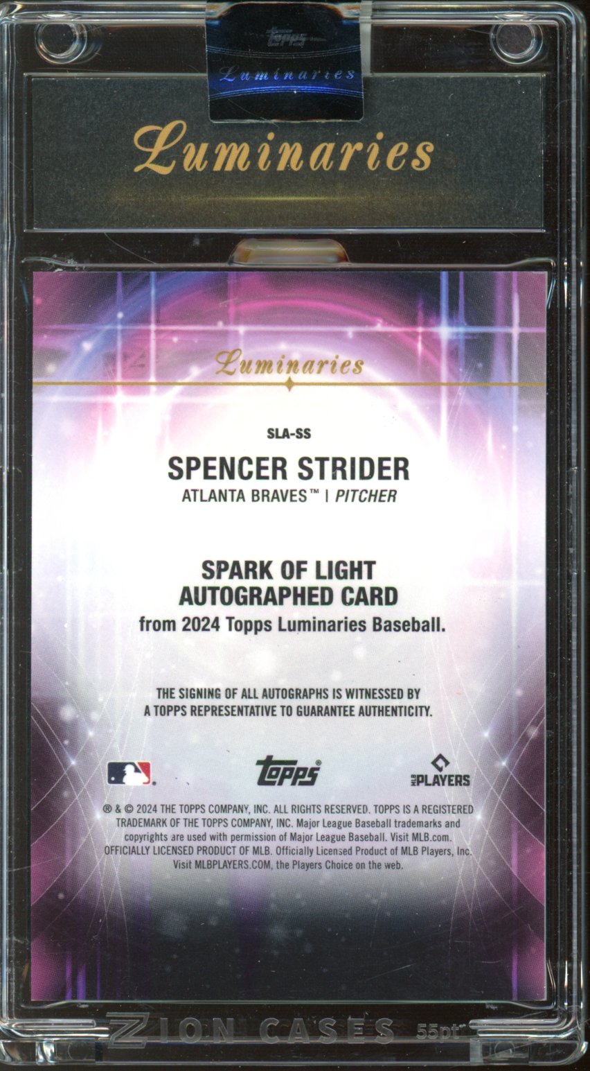 2024 Topps Luminaries Spencer Strider Spark Of Light Auto /25