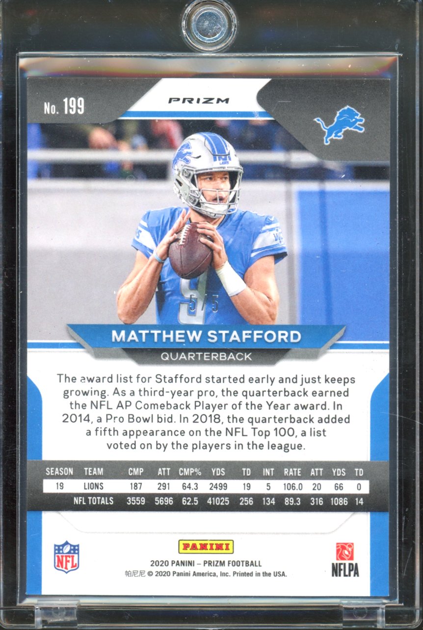 2020 Prizm Matthew Stafford Gold Vinyl /5