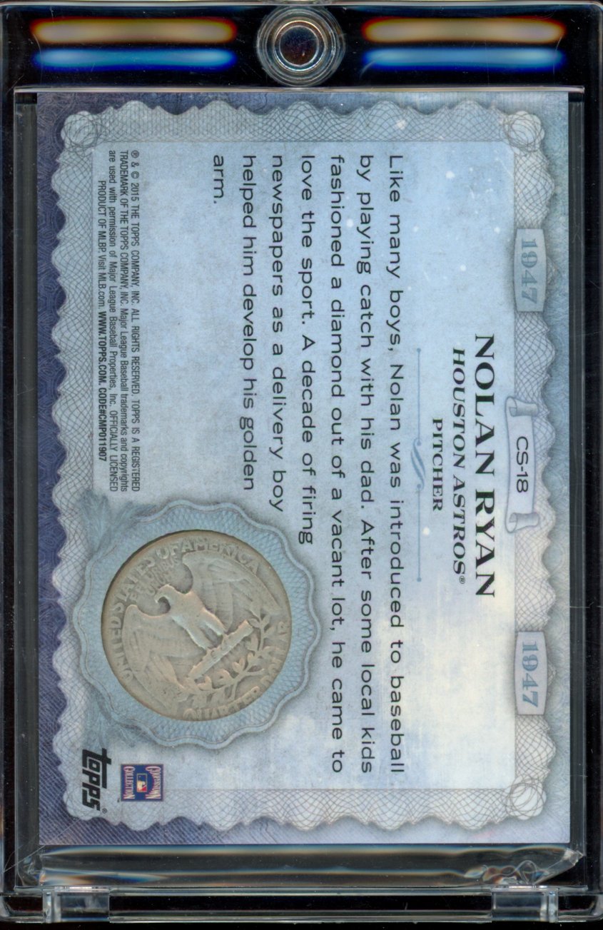 2015 Topps Nolan Ryan 1947 Quarter And Stamp /50