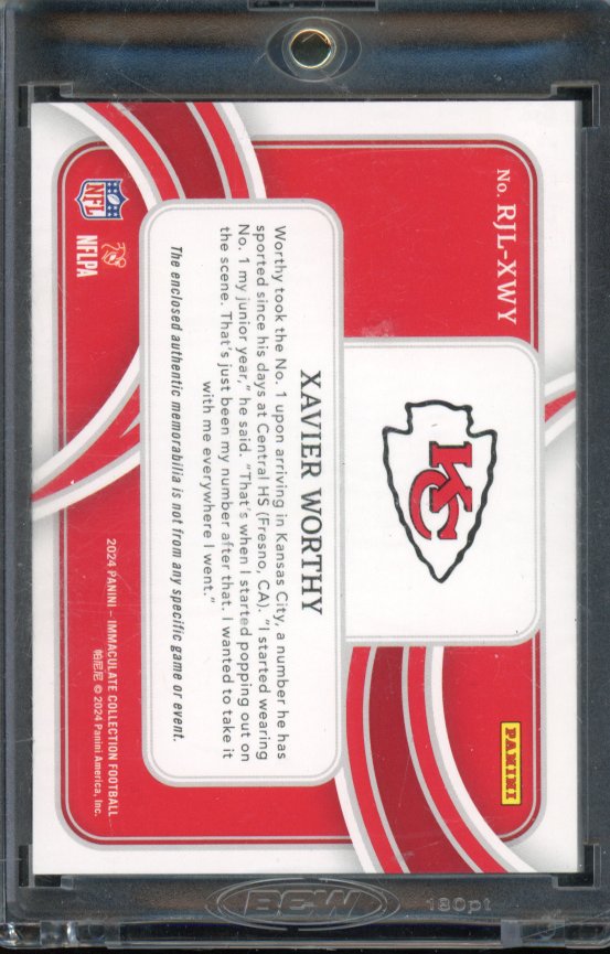 2024 Immaculate Xavier Worthy Jacket Logo Rookie Patch /19