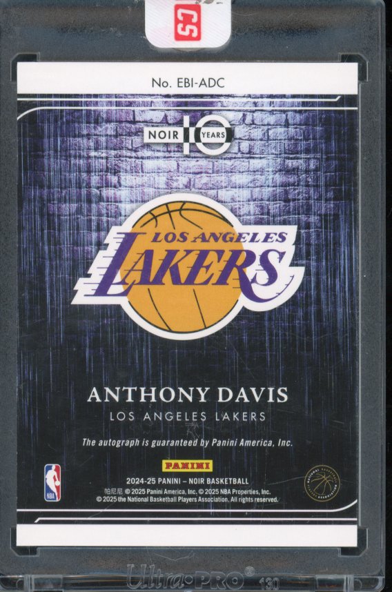 2024-25 Noir Anthony Davis Emblazoned Ink Auto /49