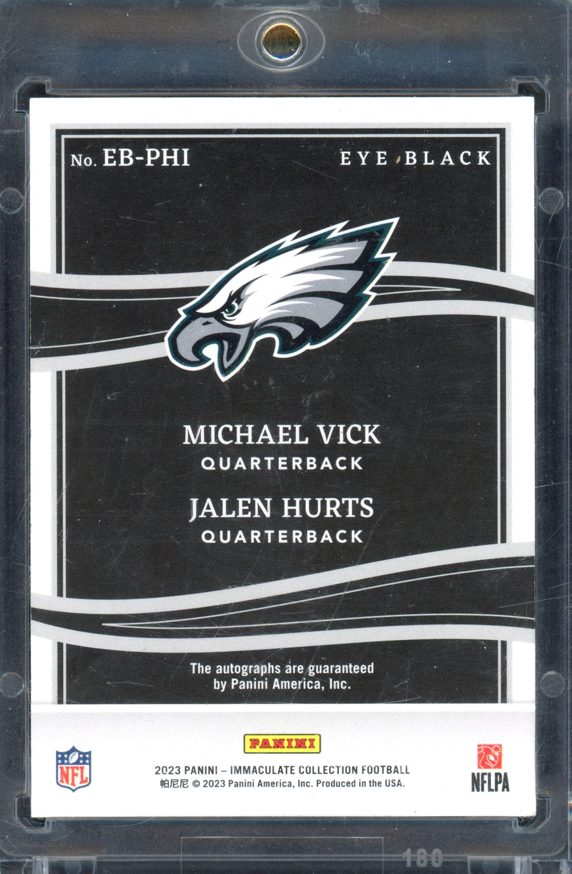 2023 Immaculate Jalen Hurts Michael Vick Eye Black Auto 2/5