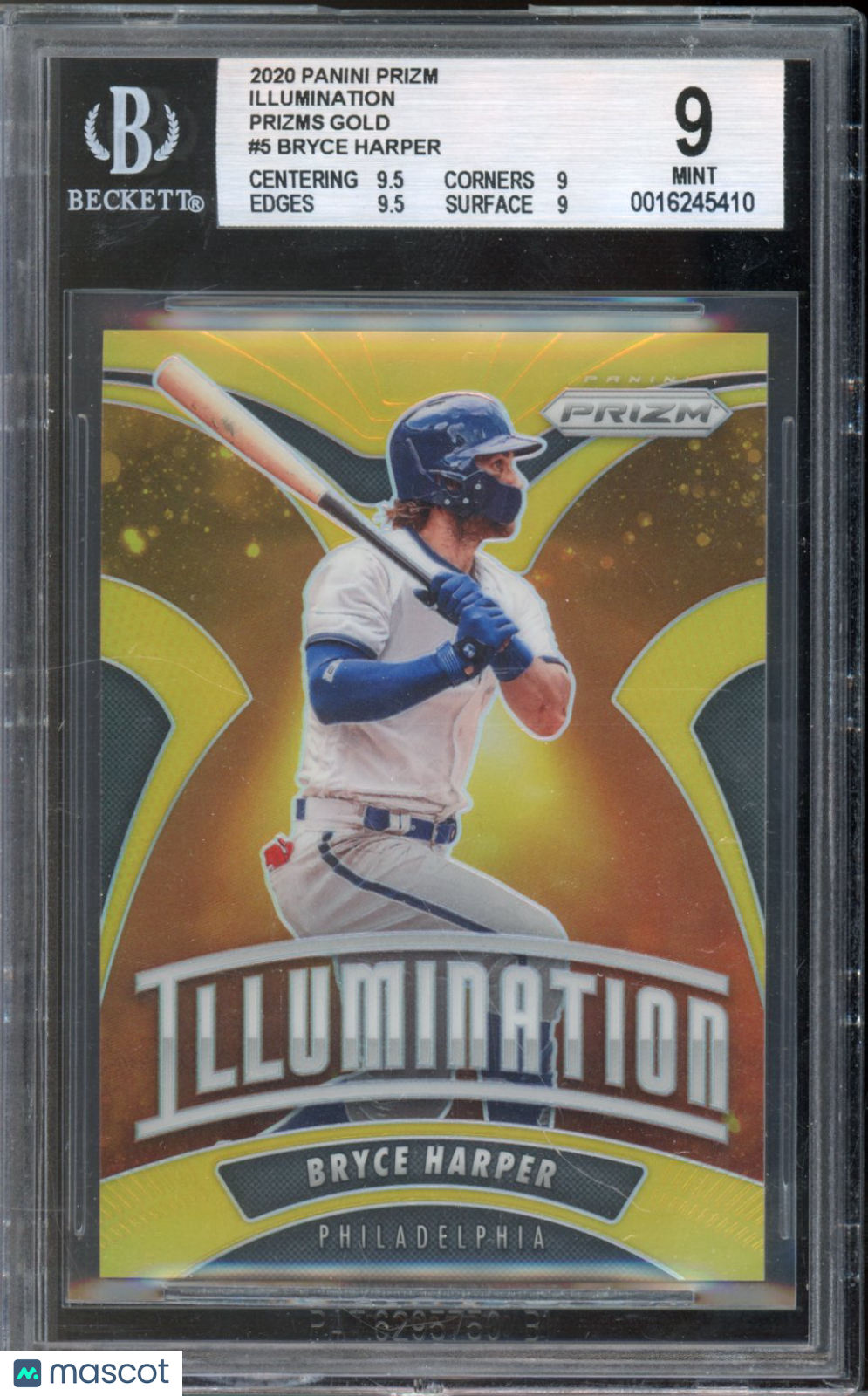 2020 Prizm Bryce Harper Illumination Gold /10 BGS 9
