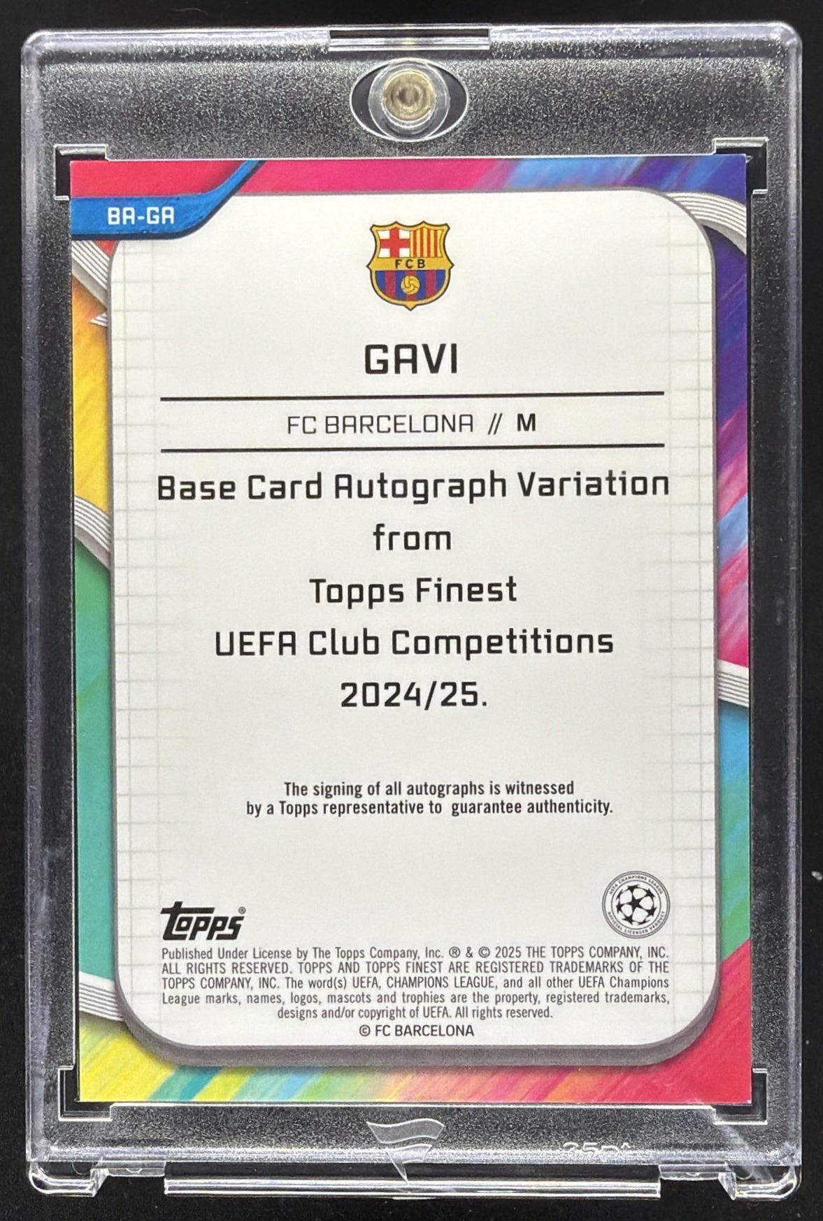 2025 Topps Finest Gavi Orange Wave /25 Auto
