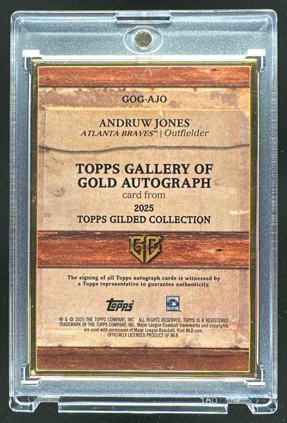 2025 Topps Gilded Collection Andruw Jones #GOG-AJO Gallery of Gold Auto 5/10
