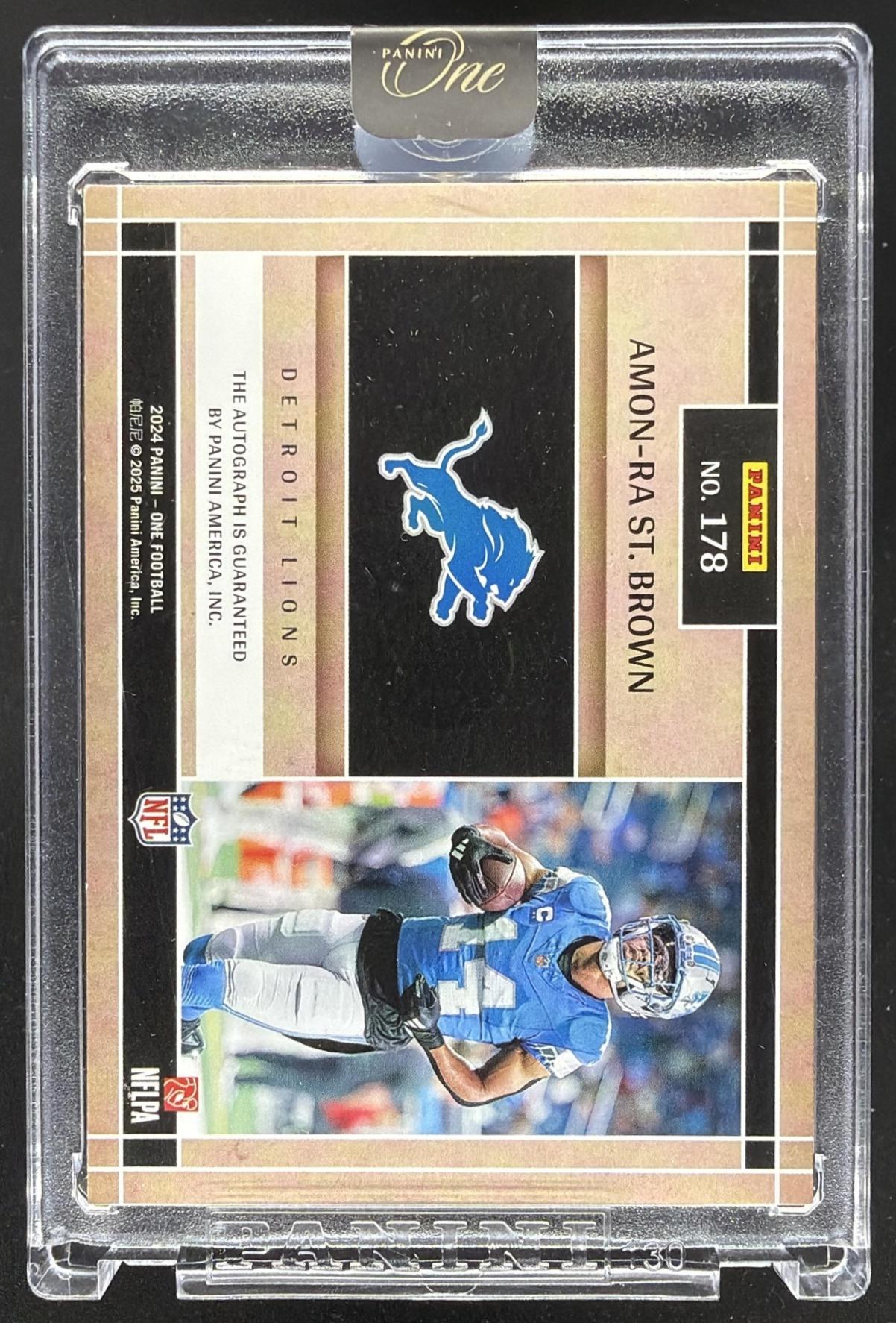 2024 Panini One Amon-Ra St. Brown #178 Man Show Red 1/25 Auto