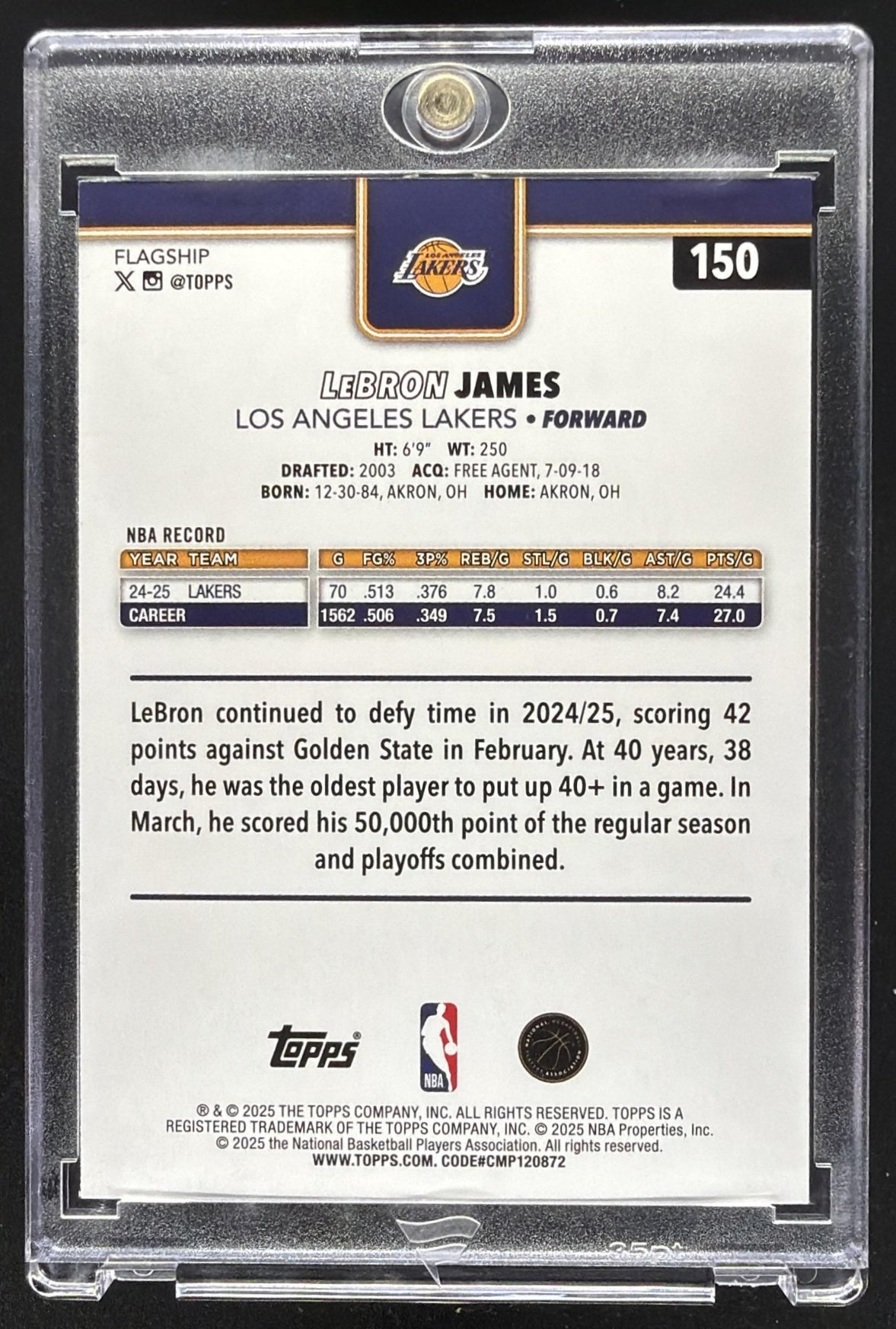 2025 Topps LeBron James #150 Gold /2025