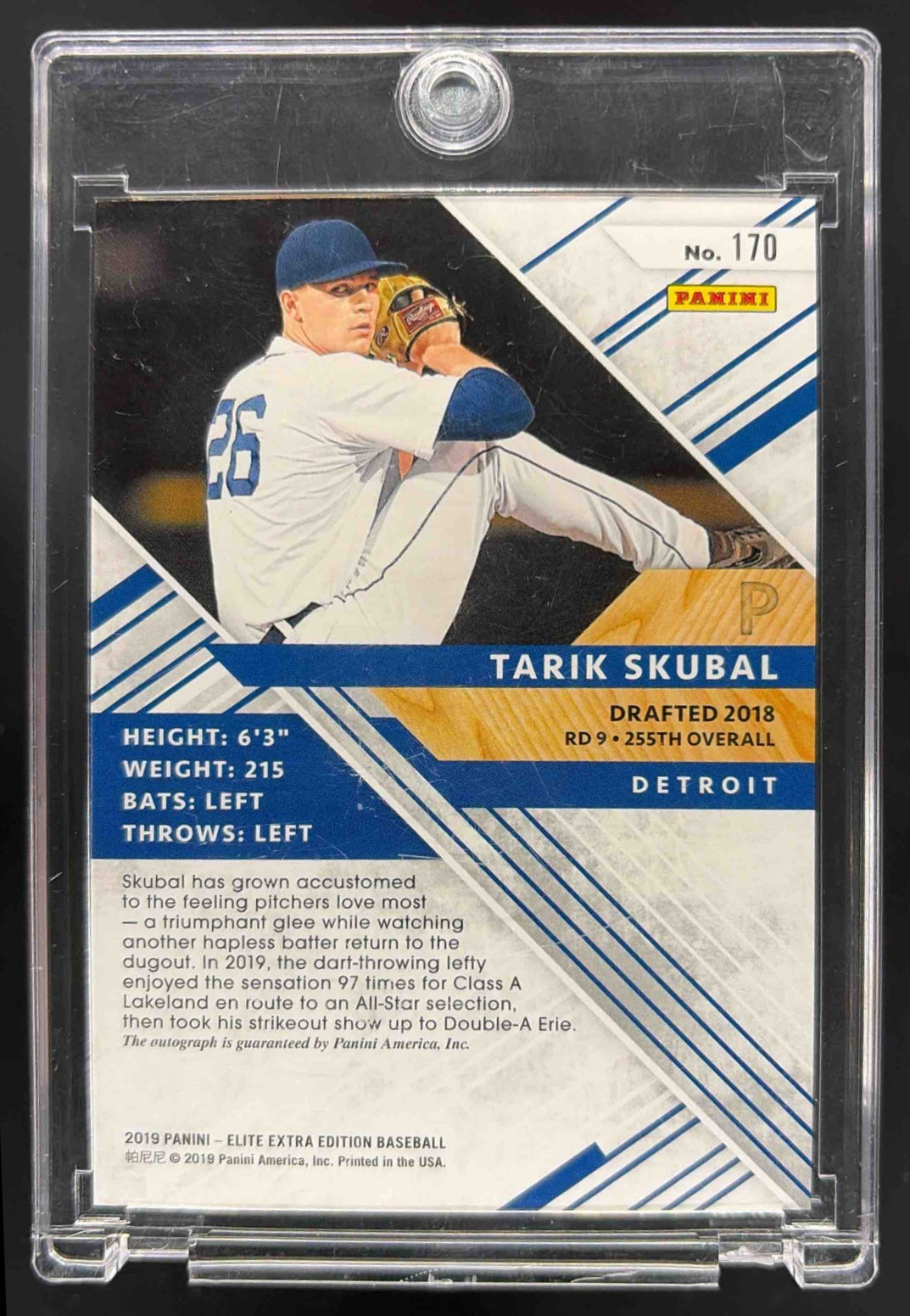 2019 Panini Elite Extra Edition Tarik Skubal #170 Auto