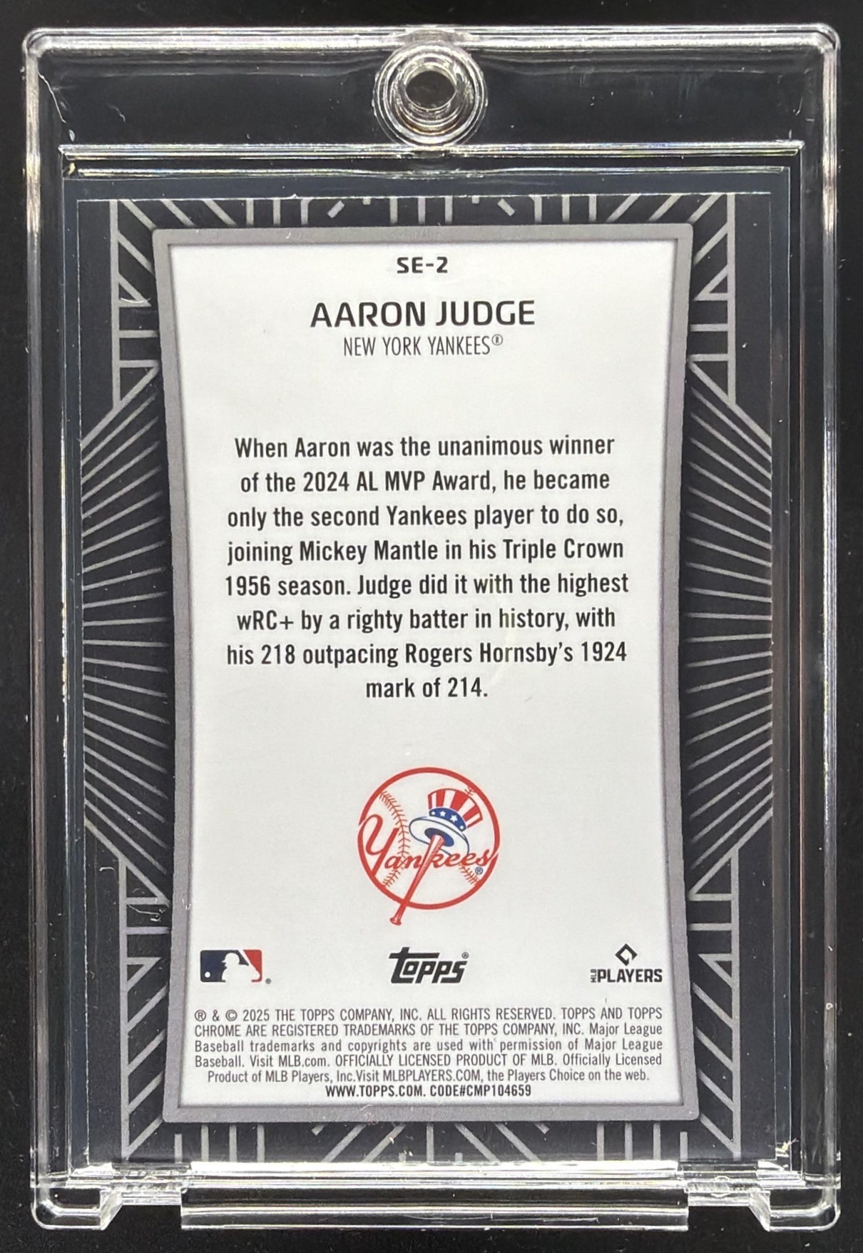2025 Topps Chrome Aaron Judge #SE-2 Shadow Etch