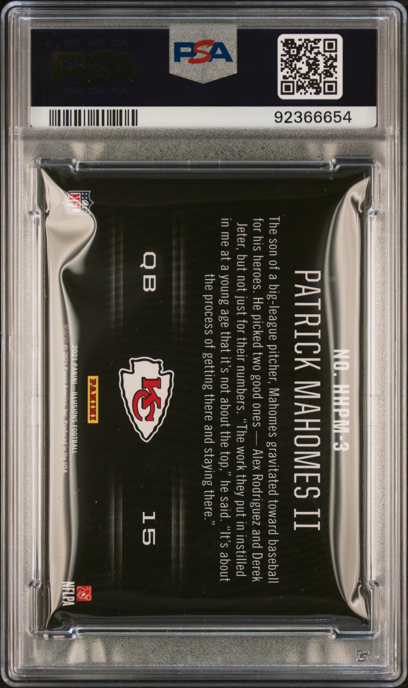 2021 Illusions Patrick Mahomes Holoheroes SP PSA 9