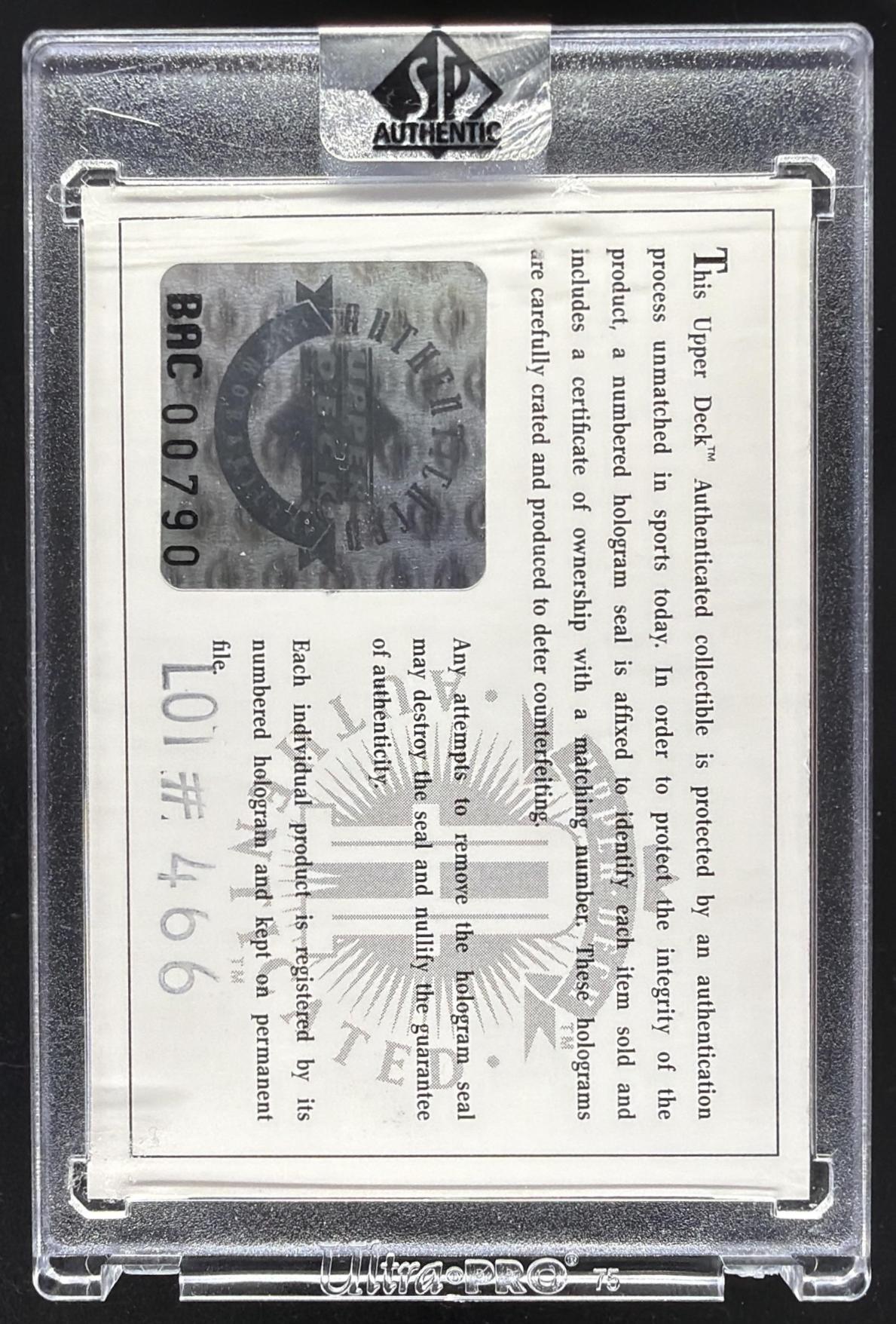 2001 Sp Authentic Ken Griffey Jr Auto /466