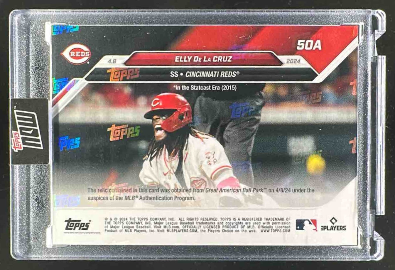 2024 Topps Now Elly De La Cruz #50A Relics Full Color 7/125 MEM RC Reds