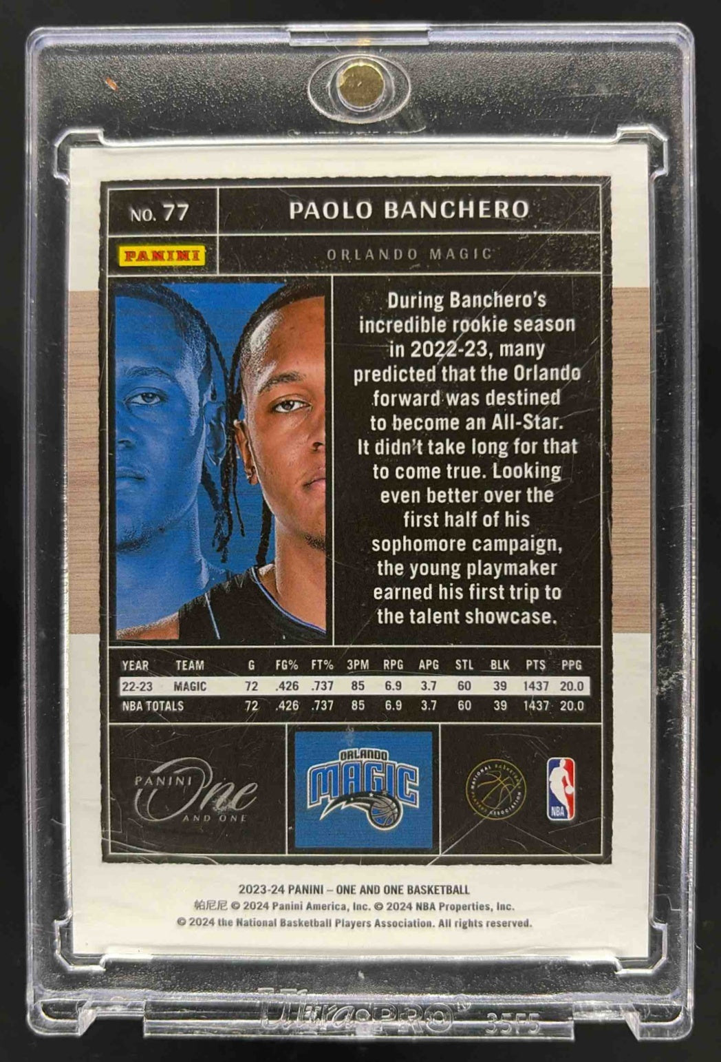 2023-24 Panini One & One Paolo Banchero #77 7/7