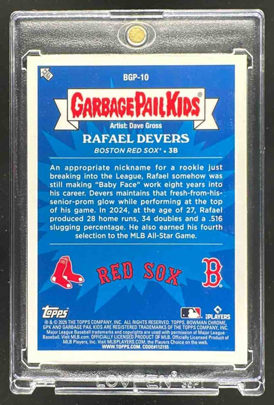 2025 Bowman Chrome Rafael Devers #BGP-10 GPK Red Sox