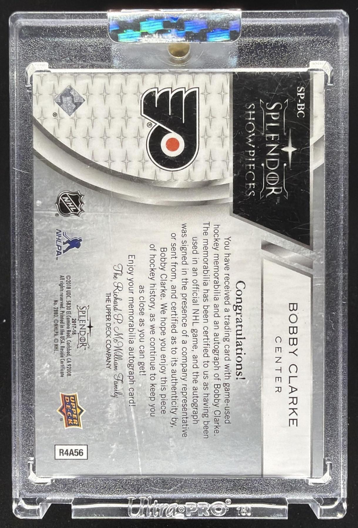 2017-18 Upper Deck Bobby Clarke Relic Auto /27