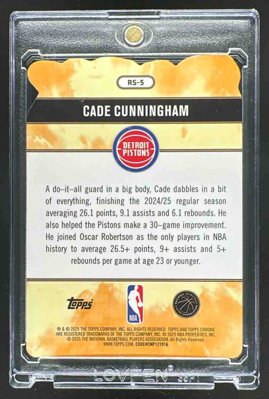 2025-26 Topps Chrome Cade Cunningham #RS-5 Rock Stars SSP Pistons