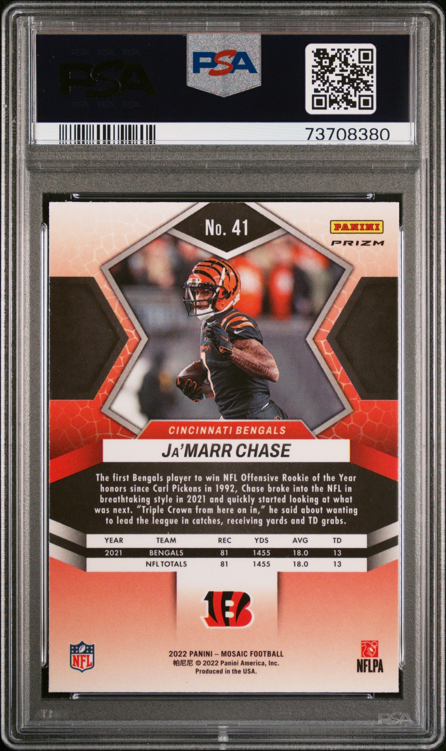 2022 Mosaic Ja'marr Chase Genesis PSA 10