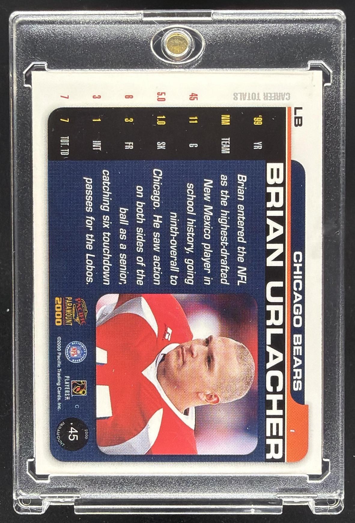 2000 Pacific Paramount Brian Urlacher #45 RC /75